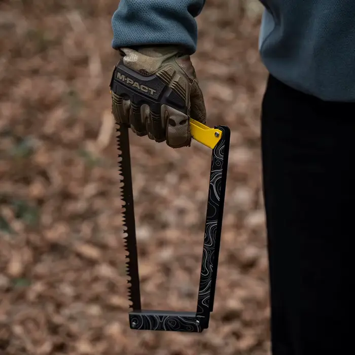 Scie pliante en alliage d'aluminium avec sac de rangement, scie à main pour arbre de coupe, outil de survie multifonctionnel pour randonnée en plein air et Camping