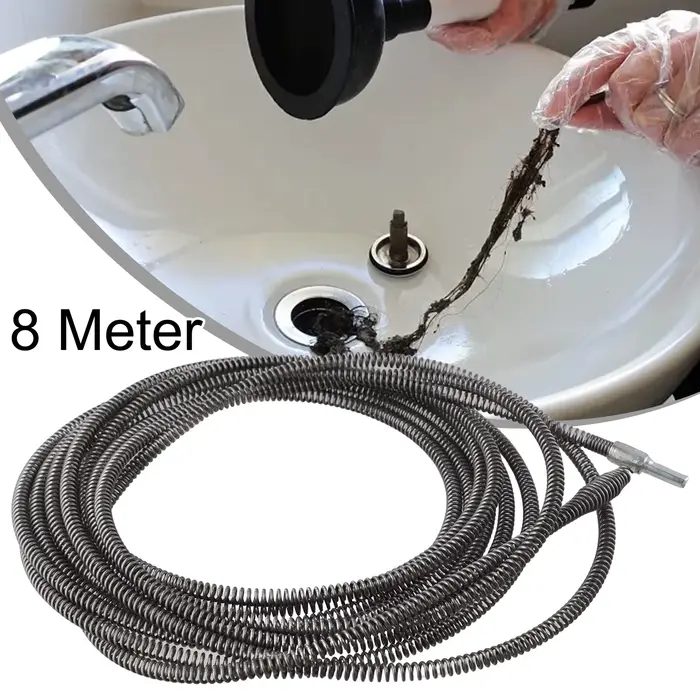 Perceuse électrique de 5/8/10 mètres, nettoyeur d'évier à ressort, outil de dragage d'égout, outil de dragage de tuyaux de plomberie de salle de bains, 1 pièce