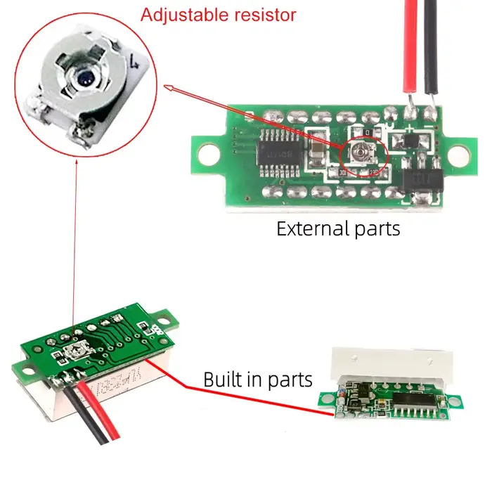 Voltmètre numérique LED DC 0.28 pouces