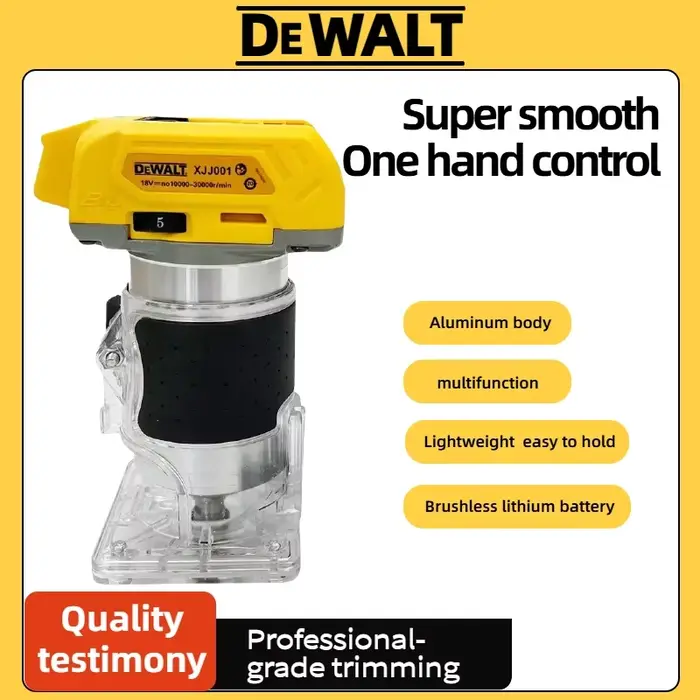 Routeur à bois sans fil Dewalt 33000 tr/min : Outil polyvalent sans fil conçu pour le rainurage
