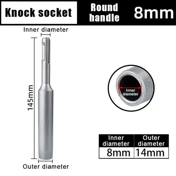 Poinçon de mise à la terre robuste en acier trempé 8/10/12/16/20mm pour perceuse à percussion rotative et outils électriques