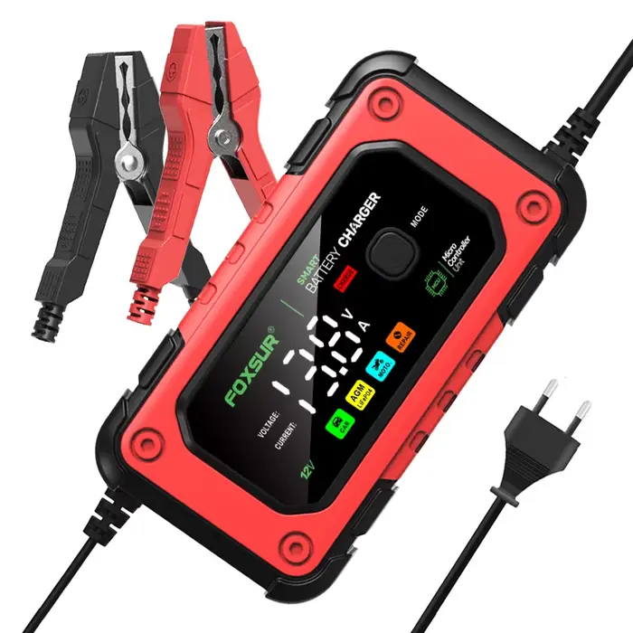 FOXSUR-Chargeur intelligent de batterie de voiture, 12V, 7A, AGM, GEL veFePO4 24.com, déLongues ateu