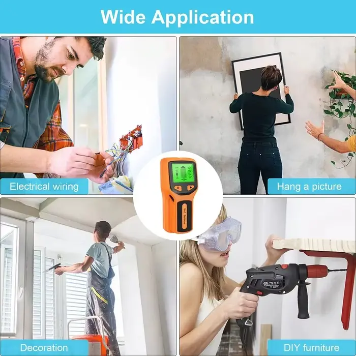 5in1 détecteur de goujons muraux écran LCD multifonctionnel portable pour bois câble de fil ca