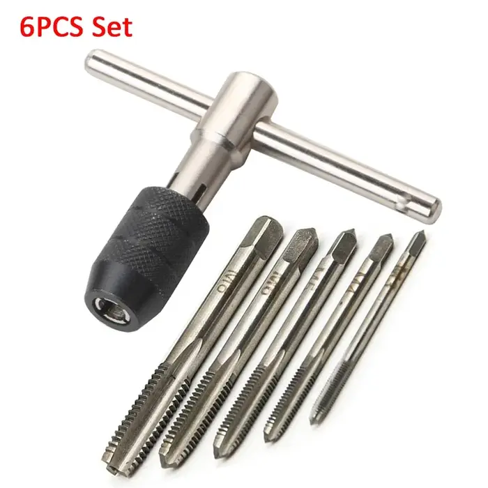 Jeu de perceuses à clé de type T de haute qualité, outils de taraudage manuel, Machine à filetage, foret hélicoïdal M3/M4/M5/M6/M8, jeu de tarauds, outil de bricolage