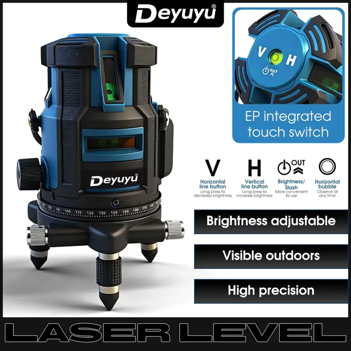 Niveau laser vert à 5 lignes, niveau laser infrarouge, instrument de nivellement automatique haute p