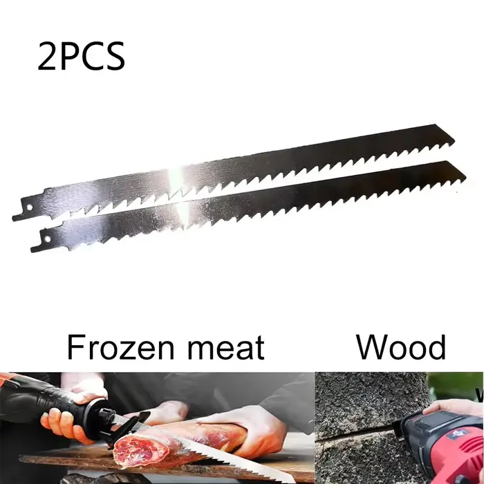 2 pièces 300mm viande os glace coupe lame de scie alternative en acier inoxydable scies à viande cou