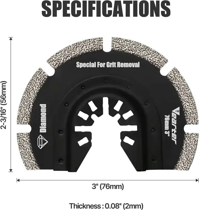 Vearter 3 pièces outils multifonctionnels diamant avec adaptateur