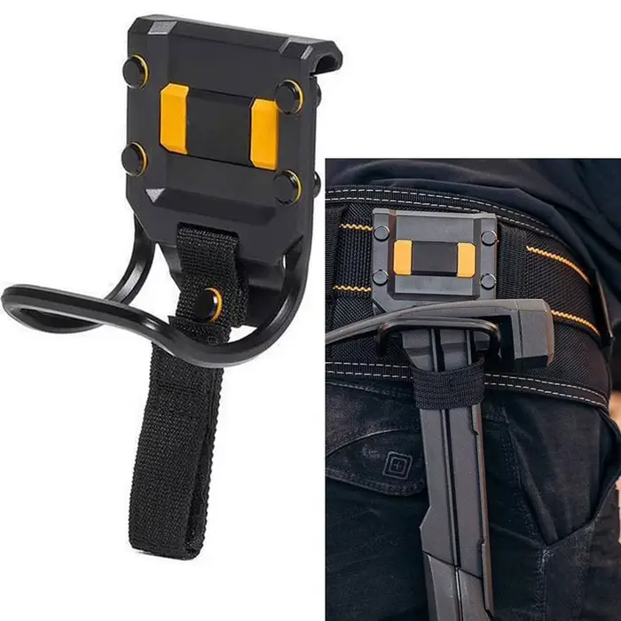 Système modulaire magnétique pour crochets de ceinture de perceuse électrique avec clip ergonomique et anneau en acier renforcé pour une durabilité accrue