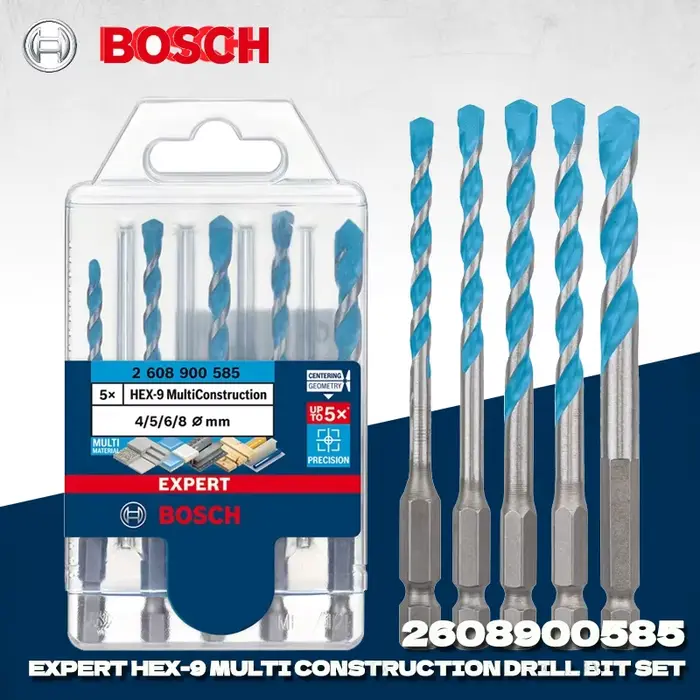 Jeu de forets multi-construction Bosch Expert, tige hexagonale, tailles variées pour le perçage du c