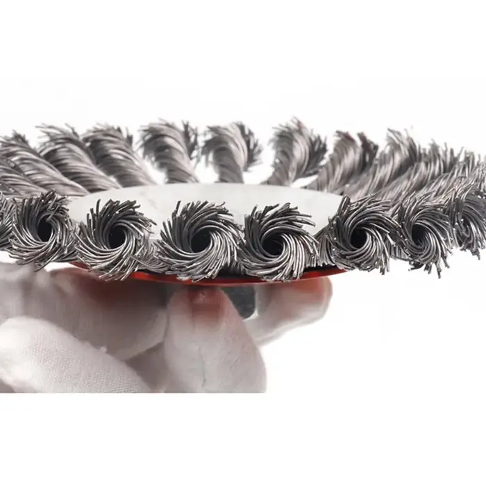 Brosse métallique en laiton plaqué pour meuleuse d'angle M14