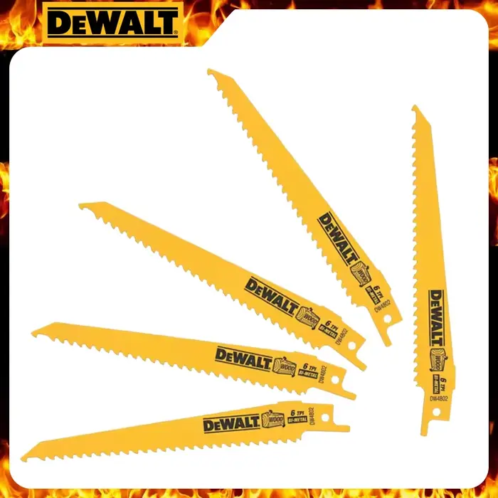 DEWALT DW4802 lames de scie alternative 6 pouces coupe du bois bi-métal cône arrière 5 pièces coupe