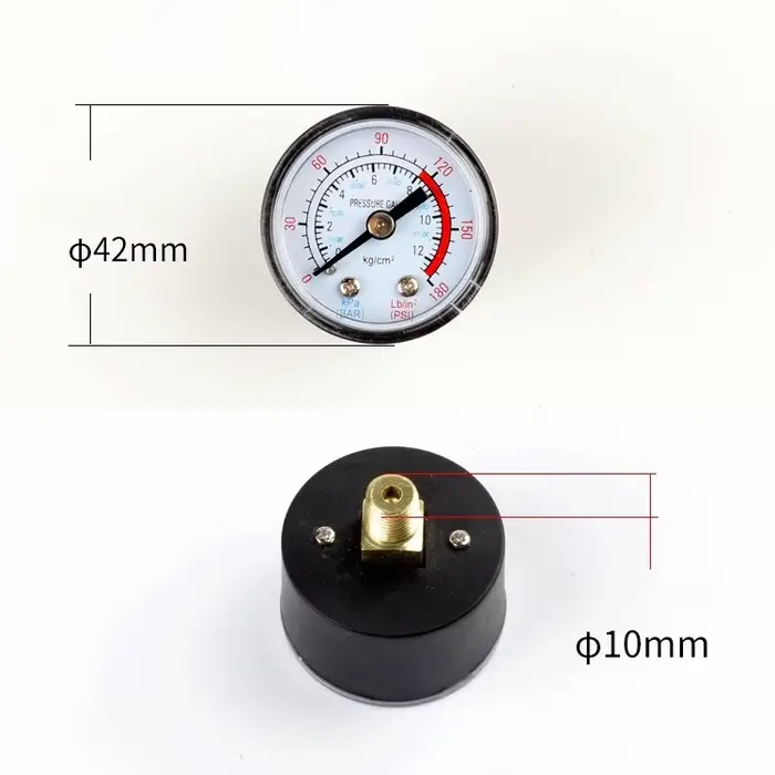 Manomètre professionnel en plastique ou en fer, outil de mesure Durable 0-12Bar 0-180PSI pour équipe