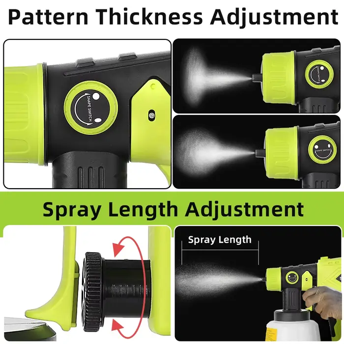 Pulvérisateur de peinture HVLP sans fil 200 W pour Ryobi 18 V ONE +, 4 buses, 3 motifs, récipient 10