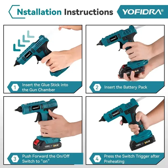 Yofidra 100W 260 ° Pistolet à colle chaude haute température pour bricolage outil de réparation de