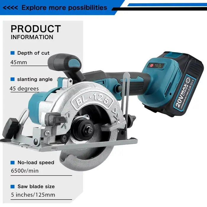Scie circulaire sans fil rechargeable Makita haute puissance de 5 pouces