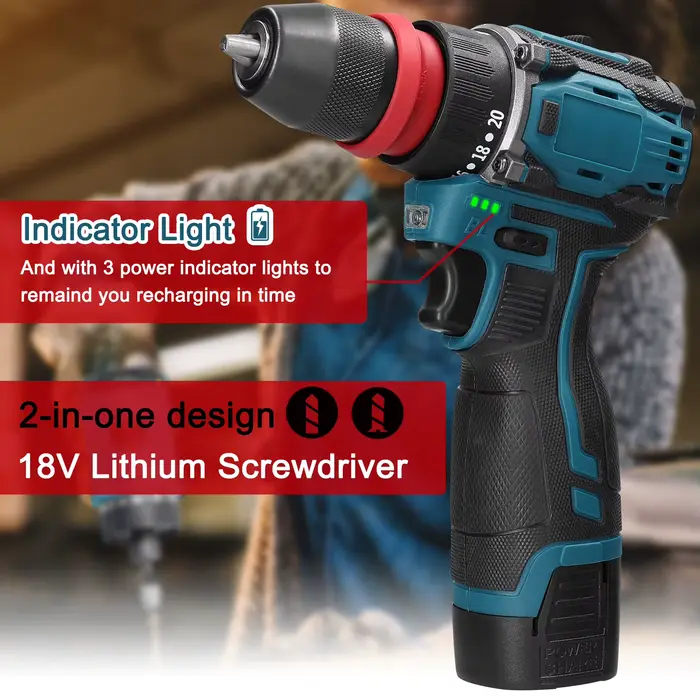 Perceuse électrique 18V 2 en 1