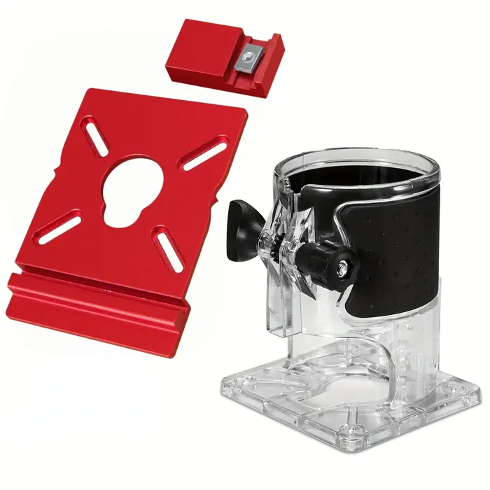 Adaptateur de rail de guidage pour routeur en alliage d'aluminium pour le travail du bois ou 2 butées