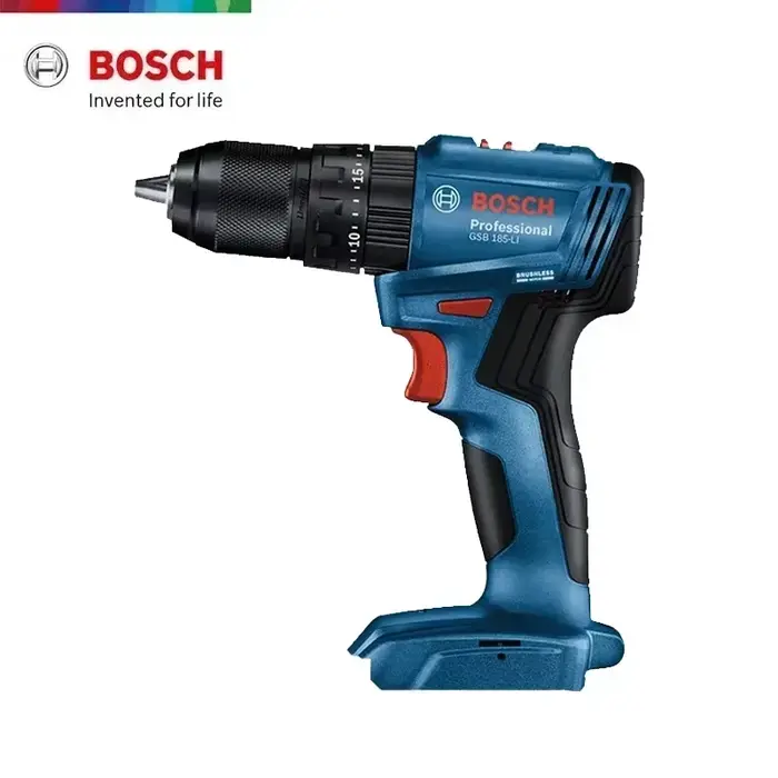 Perceuse à percussion sans fil Bosch GSB 185-LI 18V, couple réglable pour le perçage mural et l'inst