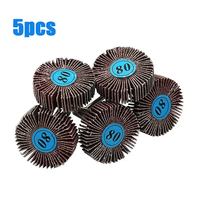 5/10 pièces persienne 80 grain meulage ponçage papier de verre disques de roue à lamelles 3.0mm tige obturateur