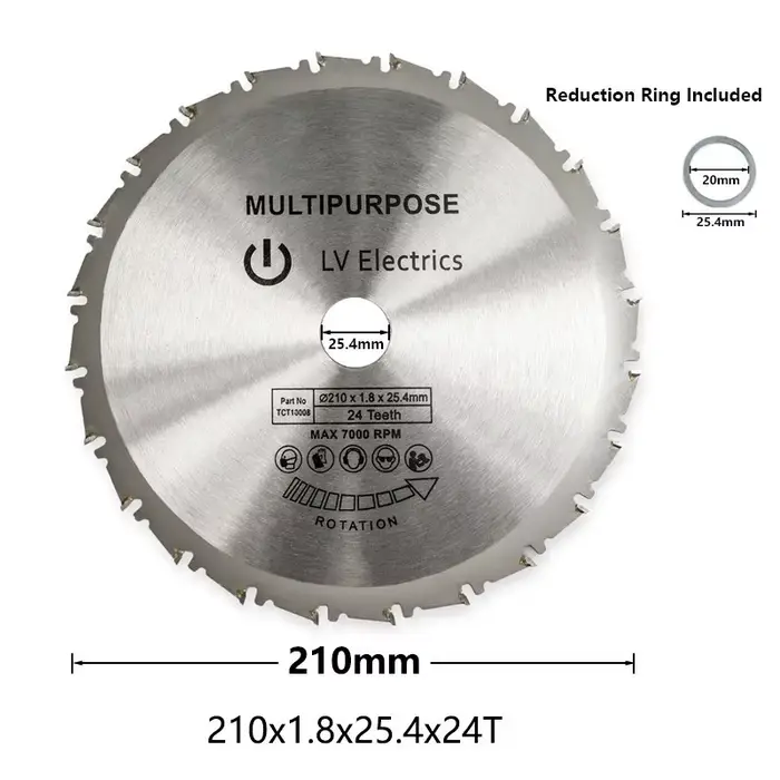 CMCP  Lame de Scie Circulaire 210x30mm, 24T 48T 60T 80T TCT, Disque à Bois à Pointe en Carbure pour 