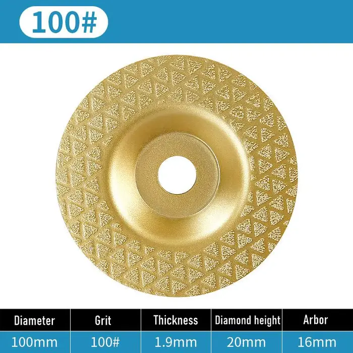 1PC 45/60/100 #   Disque de meulage diamanté brasé pour meuleuse d'angle, utilisation humide et sèch
