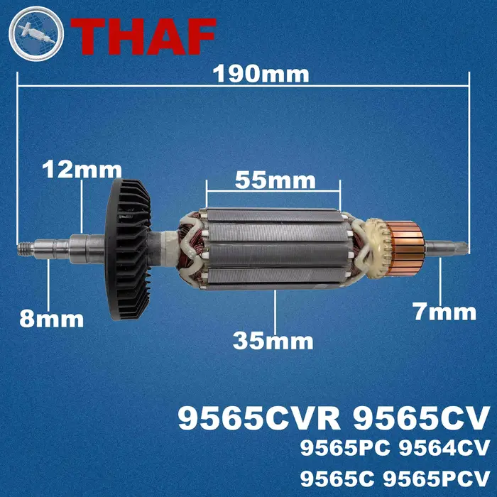 AC 220V 240V 9565C 9565CV Induit Rotor pour MAKITA 9565CVR 9565PC 9565PCV 9564CV Meuleuse Angulaire Pièces de rechange