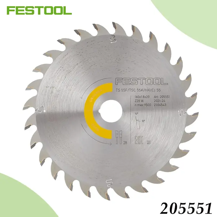 FESTOOL 205551 Lame de scie circulaire 160x1,8x20mm W28 pour TS 55F/TSC 55K/HK(C)55 coupe universelle du bois