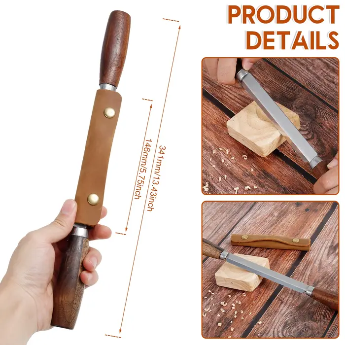 Couteau à tirage Sk5, outil pour le travail du bois, couteau à découper le bois avec gaine en cuir, 