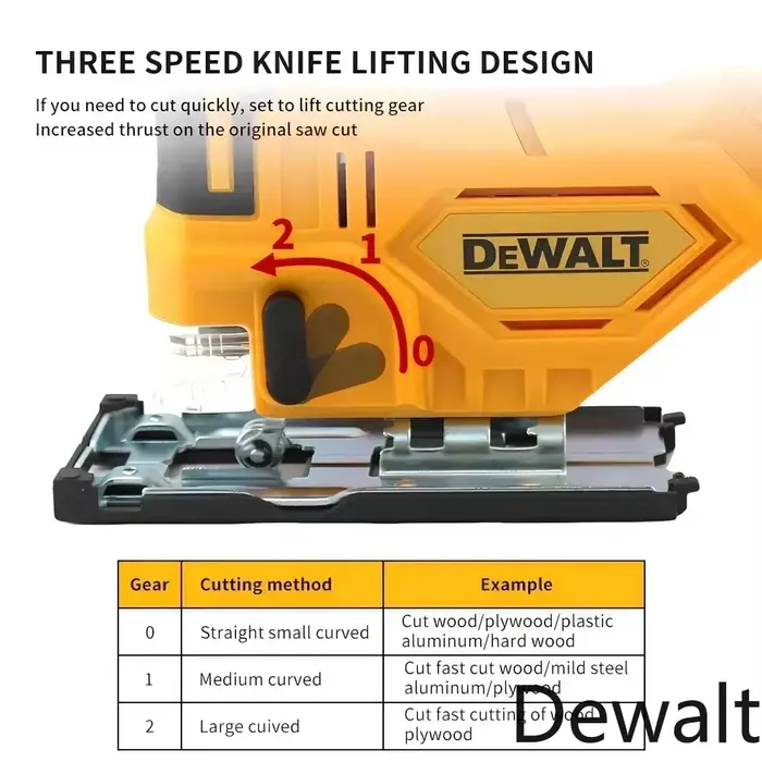 Scie sauteuse sans fil Dewalt 20V 2700 tr/min
