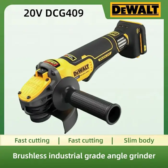 Meuleuse d'angle sans fil DEWALT DCG409 sans balais 20V : machine portable rechargeable de 125 mm pour la découpe