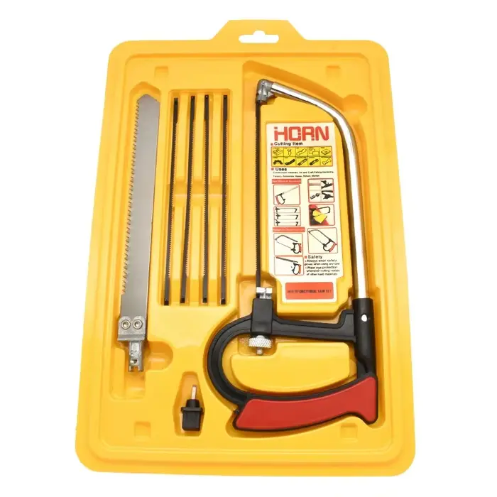 Scie 8 en 1 multifonctionnelle manuelle, kit de scie en acier pour bricolage, métal, bois, verre, mo