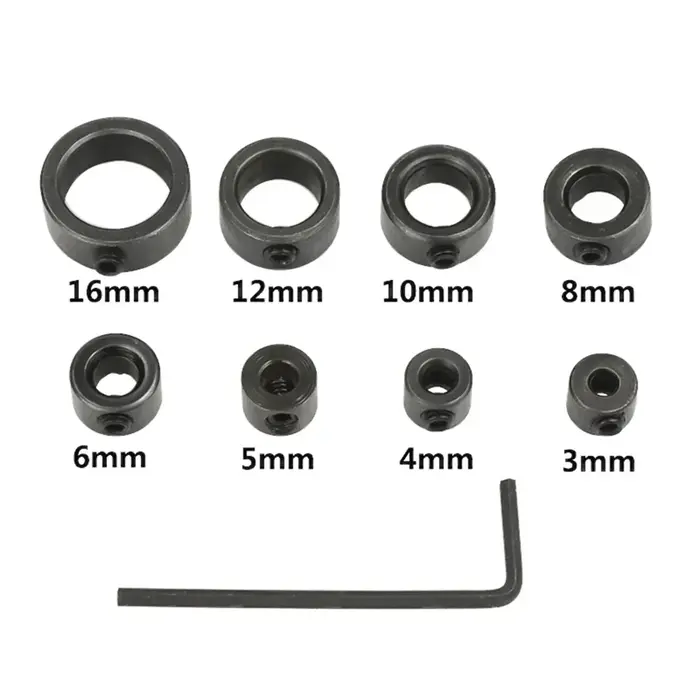 STONEGO 8 anneaux d'arrêt de profondeur de foret – colliers réglables de 3 à 16 mm