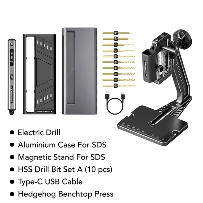ARROWMAX Mini perceuse électrique sans fil avec support de table
