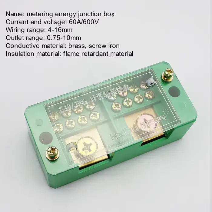 Boîte de jonction électrique monophasé/triphasé Fj6, 1 pièce, prises de 2 pouces, 6/8/12 ports, bornier en laiton, adapté à la distribution domestique, prise en charge maximale 200A, 220V