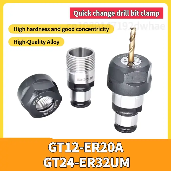 Mandrin de perçage et de taraudage à changement rapide GT12 GT24 ER20 ER32 pour machine à tarauder, 