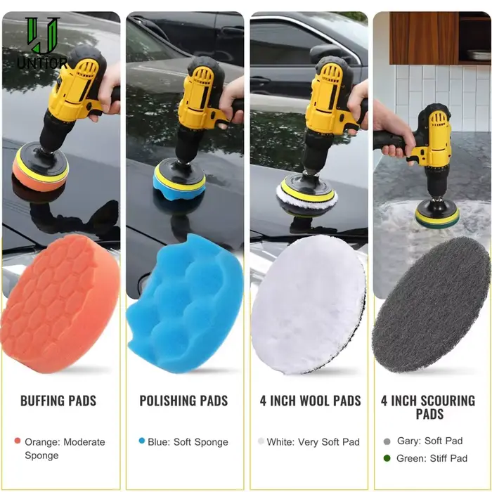 UNTIOR – ensemble de fixation de brosse pour perceuse électrique, brosse à récurer électrique, polis