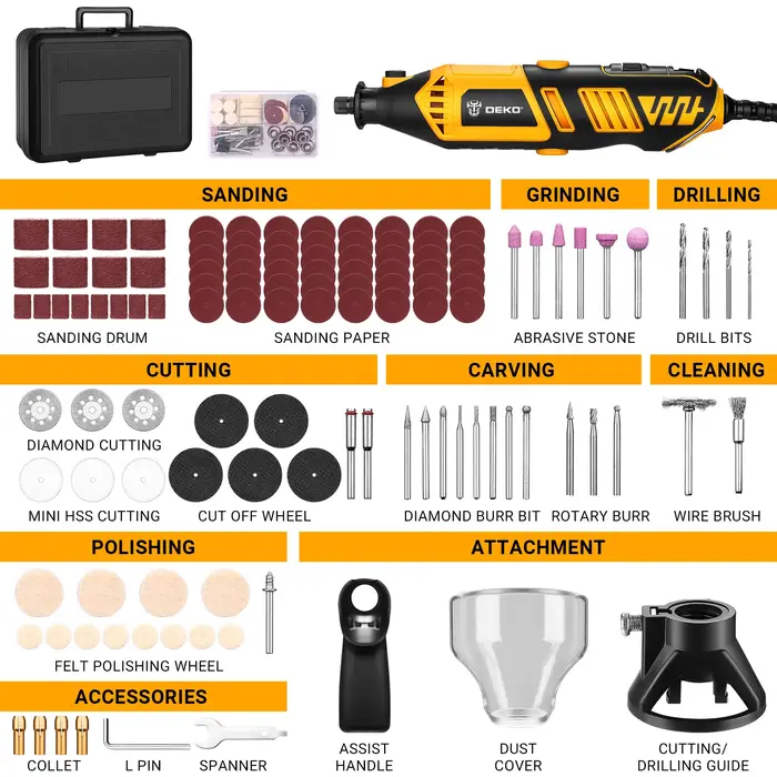 DEKO 220v Kit d'outils rotatifs électriques outils
