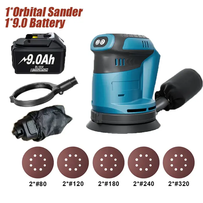 Ponceuse orbitale électrique aléatoire 125MM pour Makita 18V batterie portable Rechargeable meuleuse à bois outil