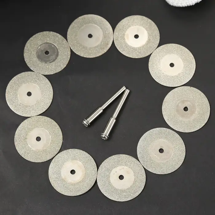 10 pièces/ensemble disques de coupe 30mm + 2 arbre d'arbre lame