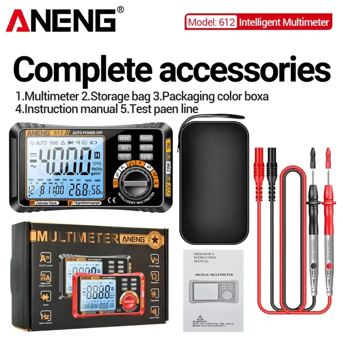 Multimètres numériques 3 en 1 ANENG 612, outils de mesure intelligents professionnels de courant AC/