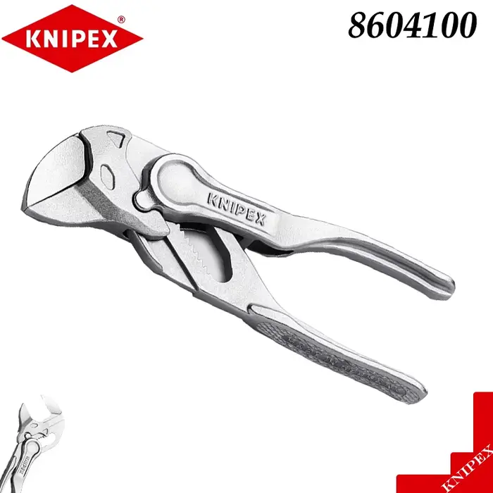 Knipex 8604100 Pince à sertir compacte réglable en acier chromé durable pour les professionnels et l