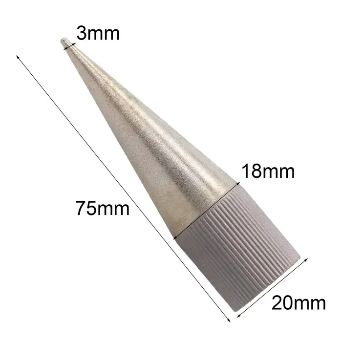 Poinçon conique de 2 mm de diamètre extérieur