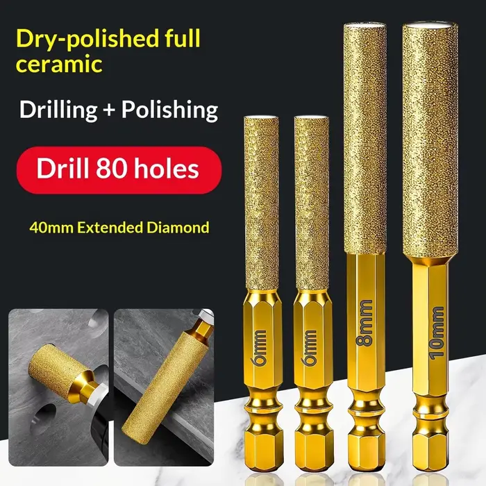 Lot de 3 têtes de meulage diamantées