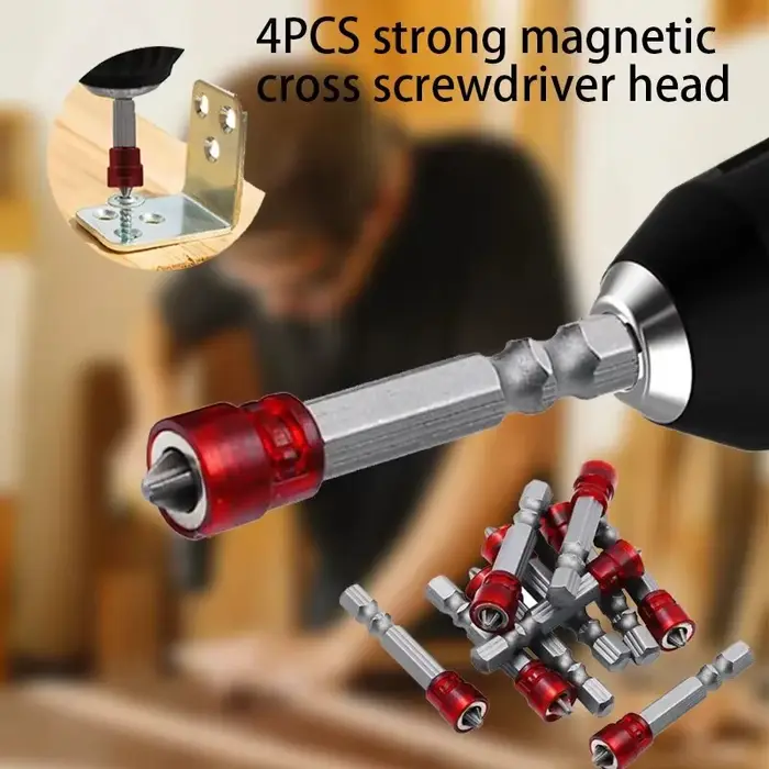 4 PCS Haute Qualité Unique Double Tête Magnétique Anneau Tournevis Perceuse Électrique Vis Vent Lot Bâton Forte Croix