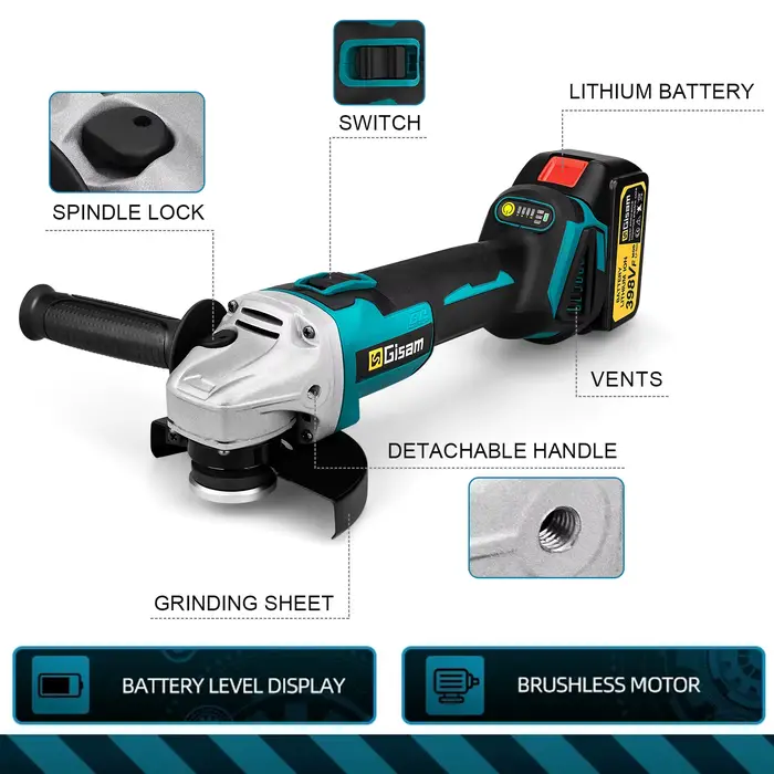 Gami 125mm M14 meuleuse d'angle sans brosse Machine de découpe