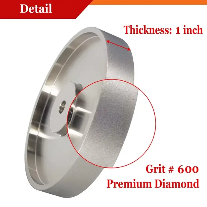 A69ediamond meule parallèle Dia 6X1 pouces de large avec arbre de 1/2 pouces, pour affûter l'acier r