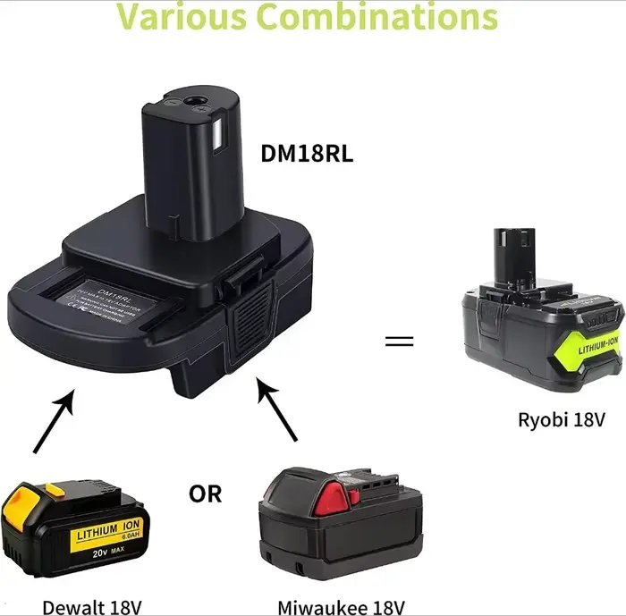 Adaptateur de batterie DM18RL pour Dewalt pour Milwaukee