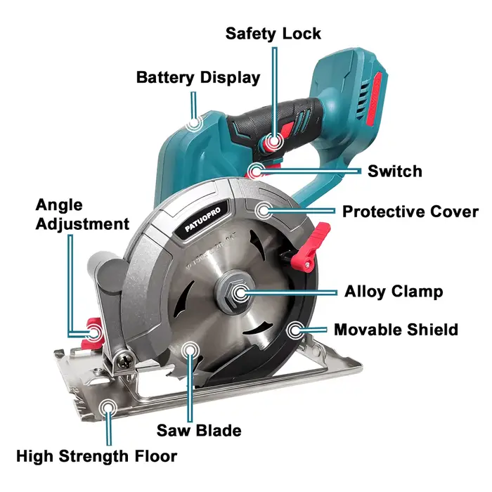 PATUOPRO 150mm scie circulaire électrique sans brosse 6 pouces