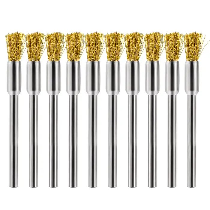 CMCP 10/20 pièces 3mm tige en laiton fil roue brosse brosse de polissage pour Mini perceuse métal an