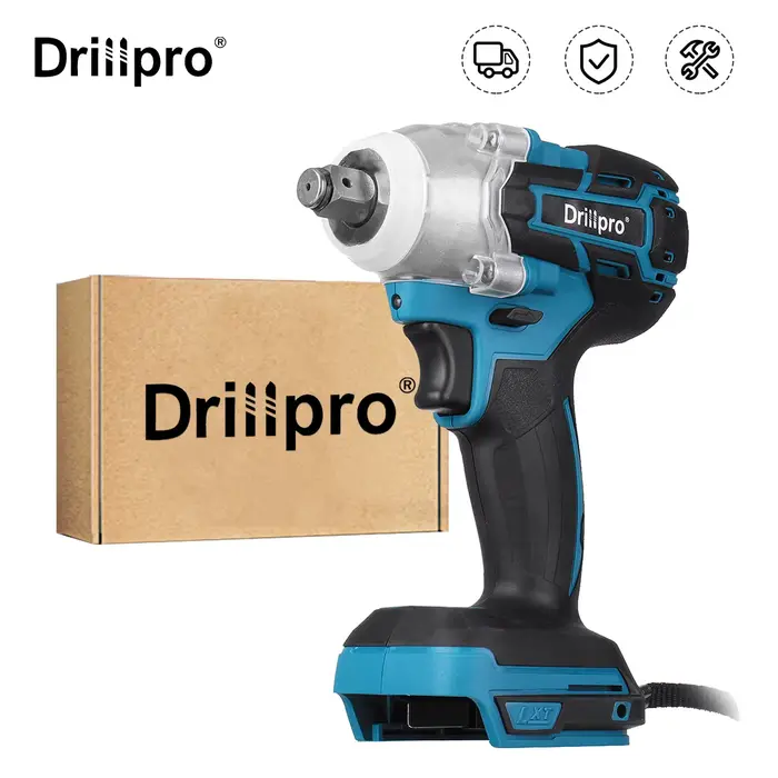 Drillpro – clé à chocs électrique sans balais, couple 350N.m, clé sans fil de 1/2 pouces, tournevis,